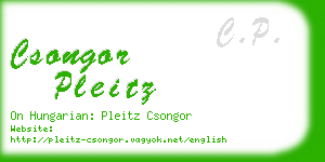 csongor pleitz business card